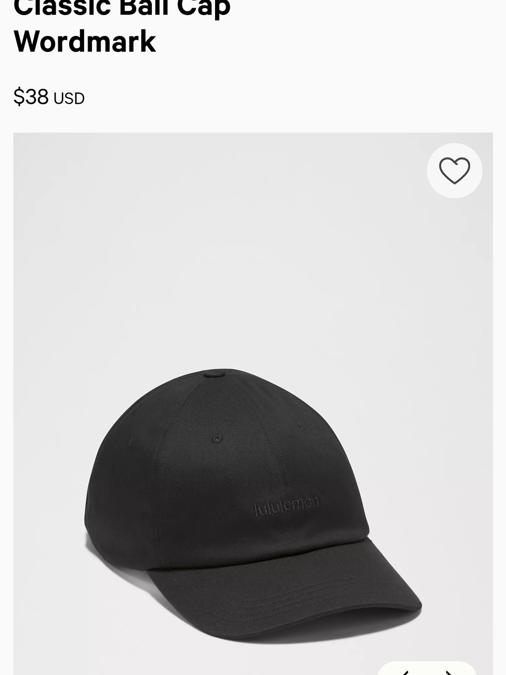 lululemon athletica Classic Ball Cap - Black